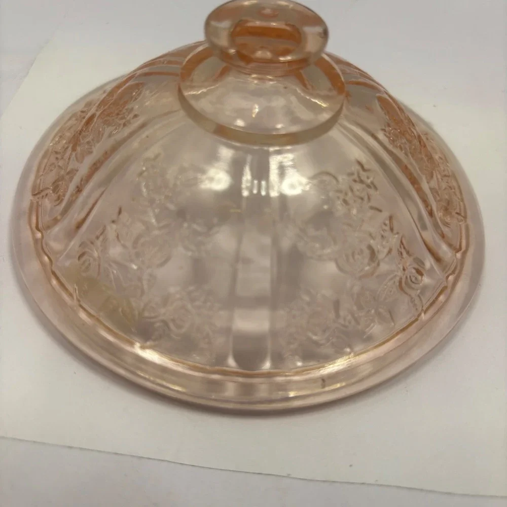 Vintage Pink Depression Glass Set Rose Candy Dish Ribbed Bowls 3 Piece Set